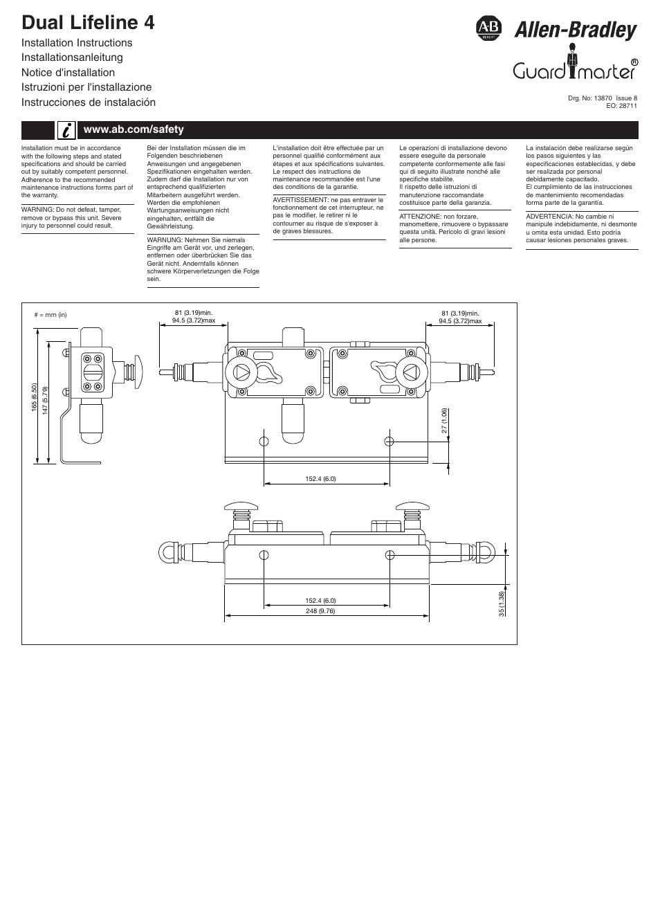 Rockwell Automation 440E Dual Lifeline 4 User Manual | 4 pages