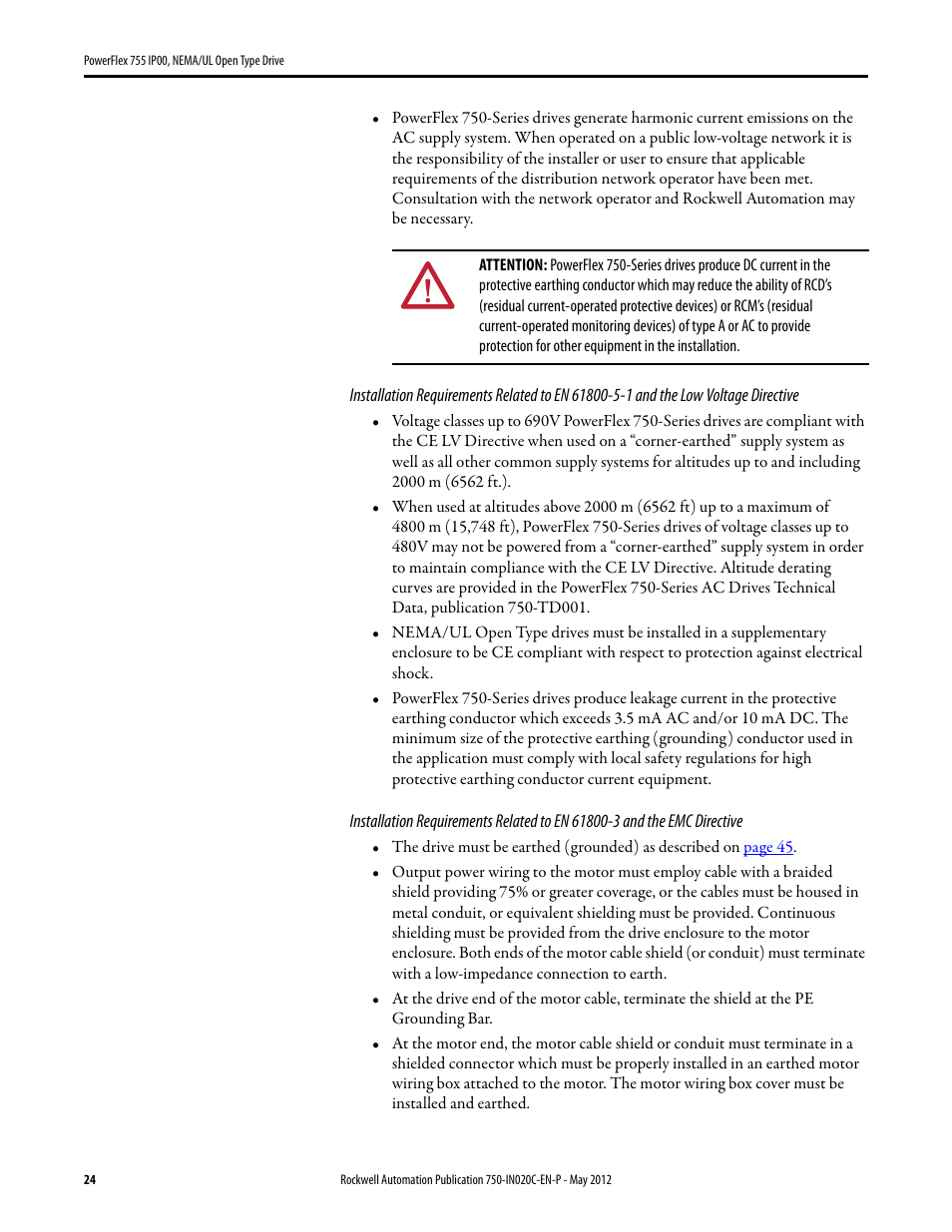 Rockwell Automation 20G PowerFlex 755 IP00 NEMA/UL Open Drive - Frames 8-10 User Manual | Page 24 / 76