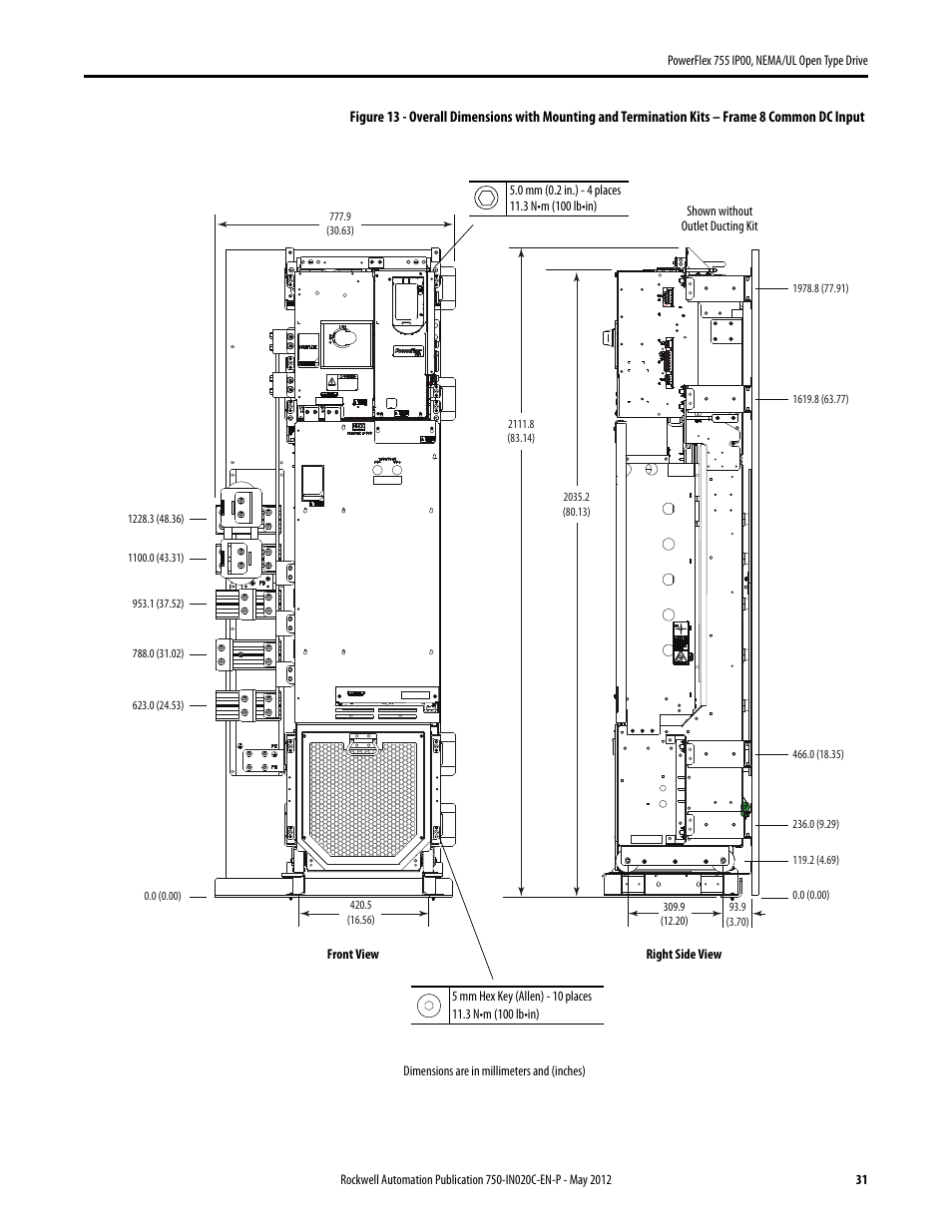 Rockwell Automation 20G PowerFlex 755 IP00 NEMA/UL Open Drive - Frames 8-10 User Manual | Page 31 / 76