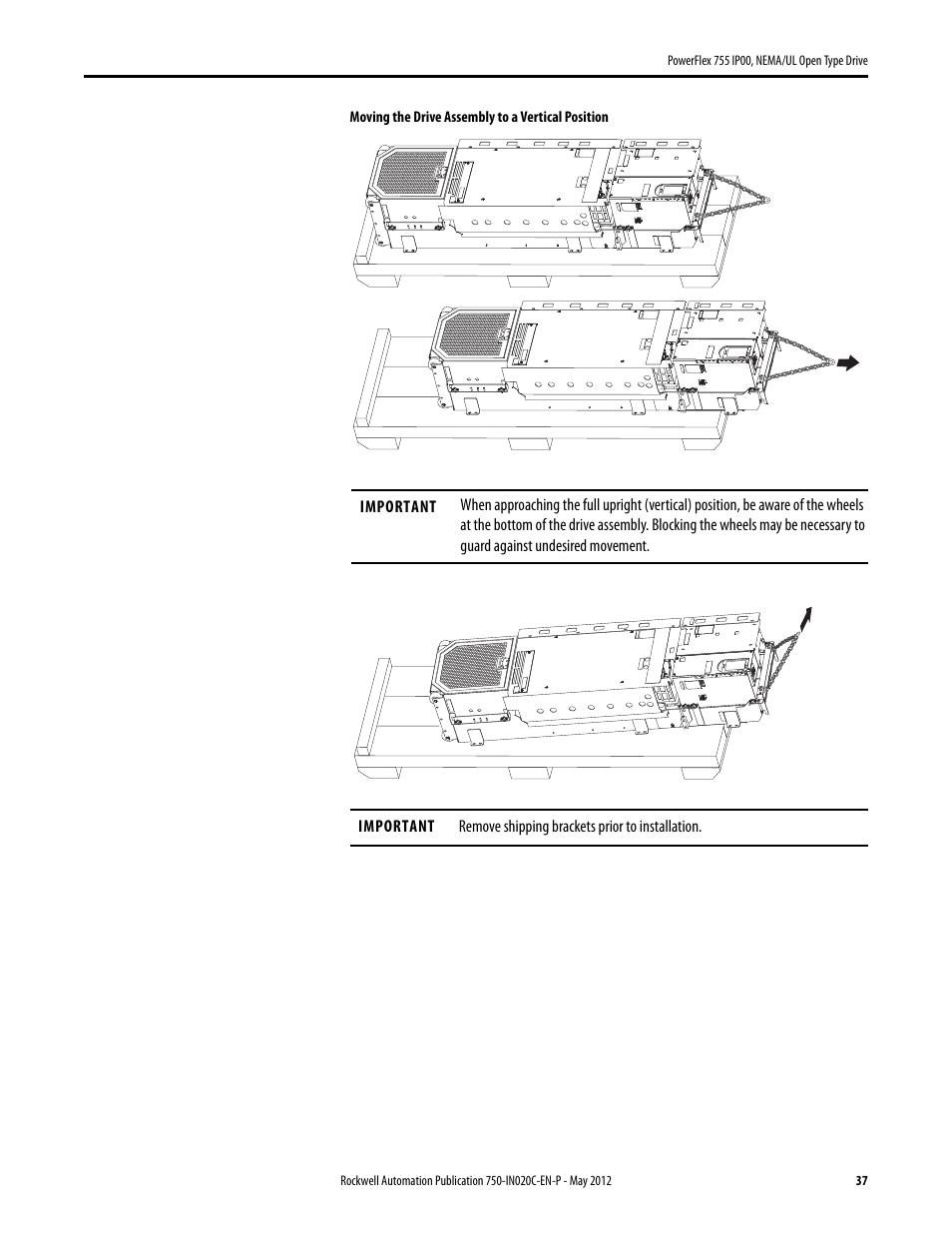 Rockwell Automation 20G PowerFlex 755 IP00 NEMA/UL Open Drive - Frames 8-10 User Manual | Page 37 / 76
