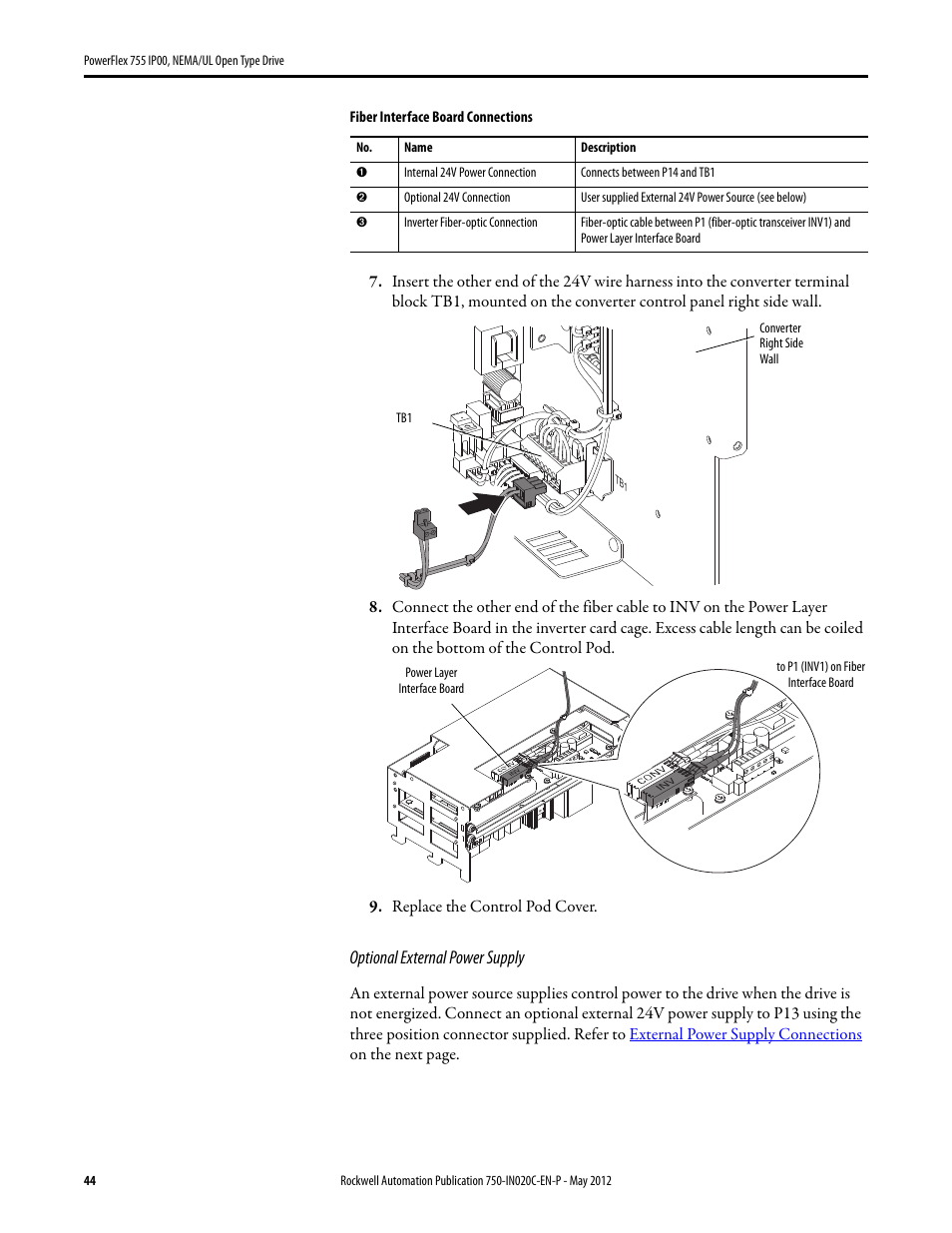 Rockwell Automation 20G PowerFlex 755 IP00 NEMA/UL Open Drive - Frames 8-10 User Manual | Page 44 / 76