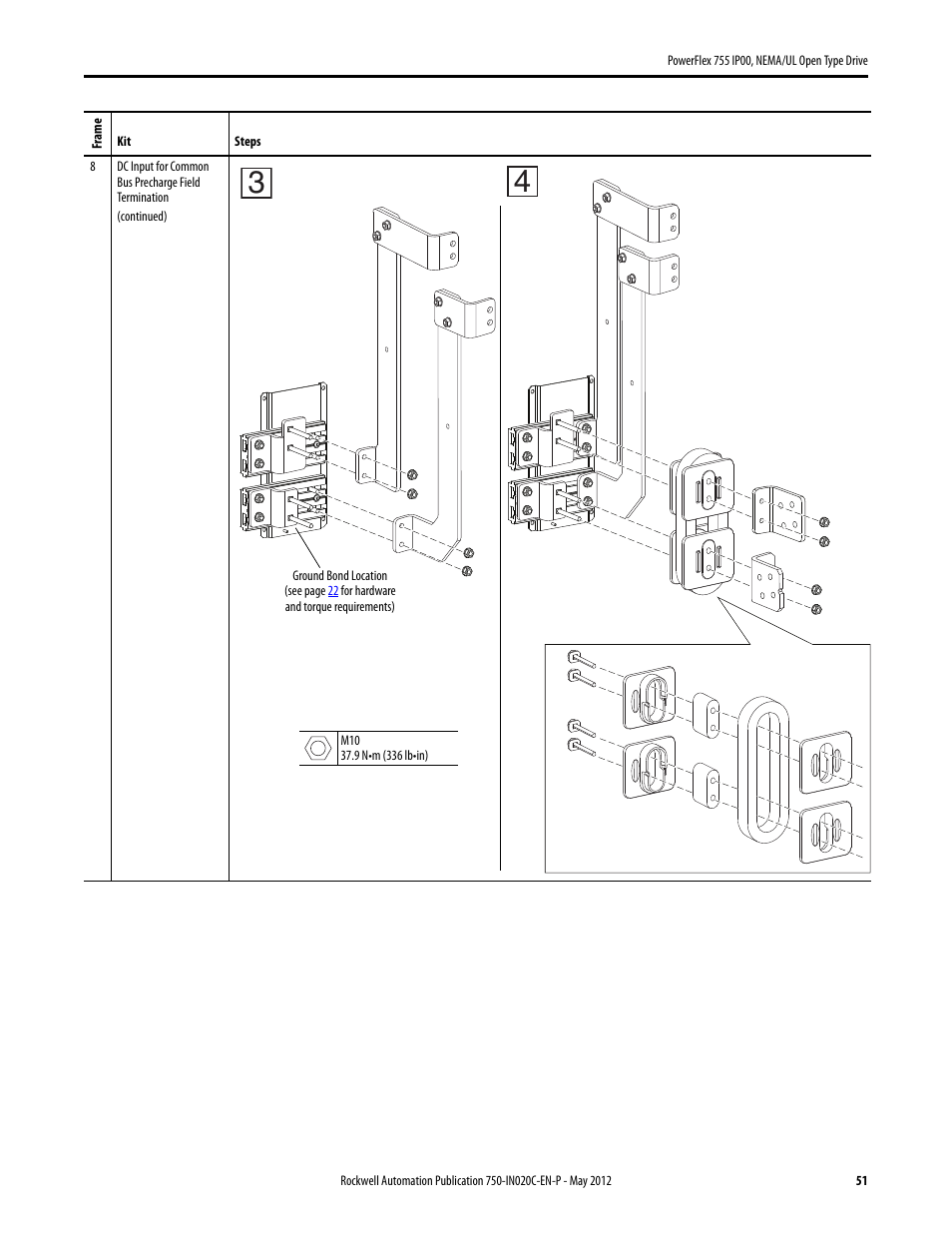 Rockwell Automation 20G PowerFlex 755 IP00 NEMA/UL Open Drive - Frames 8-10 User Manual | Page 51 / 76