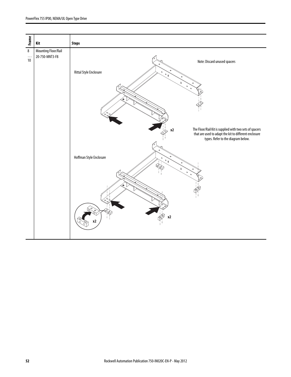 Rockwell Automation 20G PowerFlex 755 IP00 NEMA/UL Open Drive - Frames 8-10 User Manual | Page 52 / 76