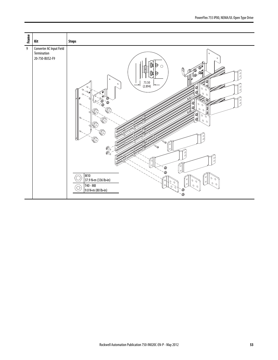 Rockwell Automation 20G PowerFlex 755 IP00 NEMA/UL Open Drive - Frames 8-10 User Manual | Page 53 / 76