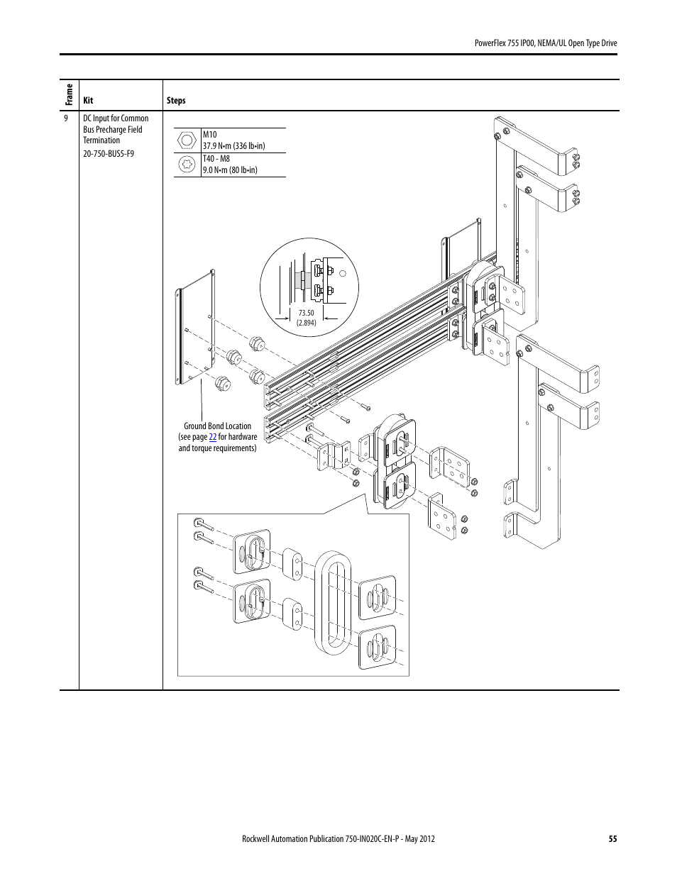 Rockwell Automation 20G PowerFlex 755 IP00 NEMA/UL Open Drive - Frames 8-10 User Manual | Page 55 / 76