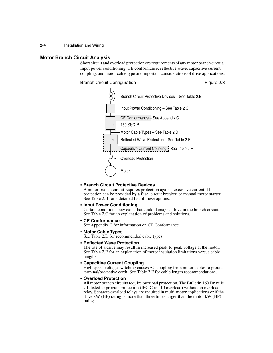 Motor branch circuit analysis, Motor branch circuit analysis -4 | Rockwell Automation 160 SSC Series C FRN 7.xx User Manual | Page 16 / 88