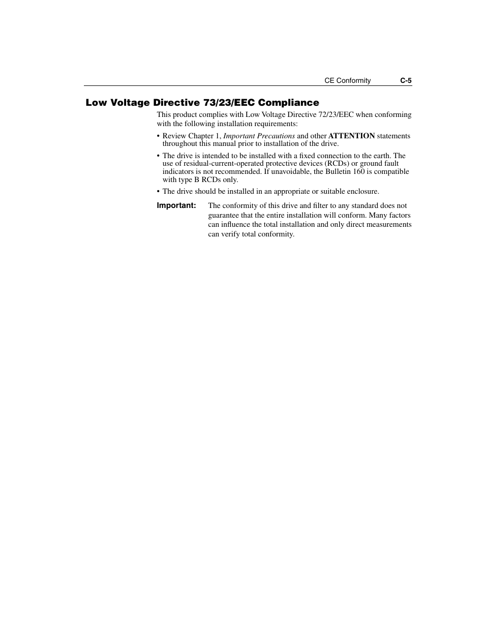 Low voltage directive 73/23/eec compliance | Rockwell Automation 160 SSC Series C FRN 7.xx User Manual | Page 81 / 88