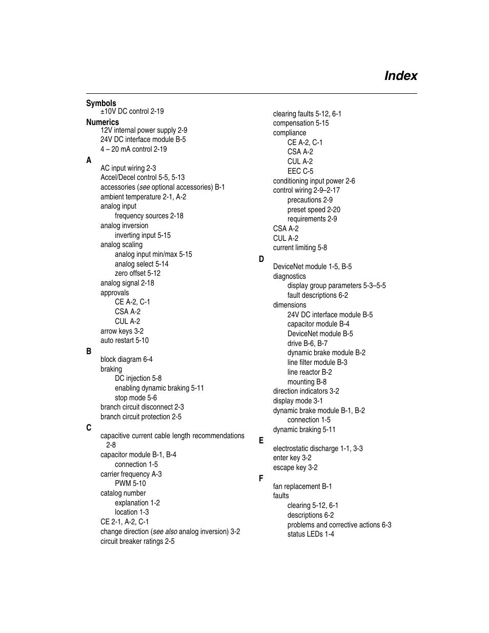 Index | Rockwell Automation 160 SSC Series C FRN 7.xx User Manual | Page 83 / 88