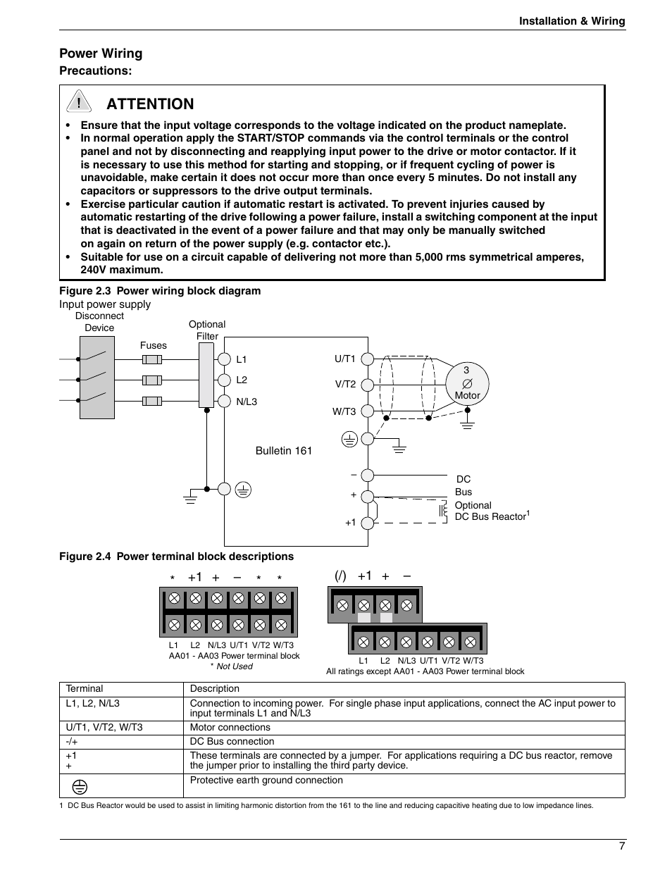 Attention | Rockwell Automation 161 SERIES B FRN 2.001 User Manual | Page 11 / 50