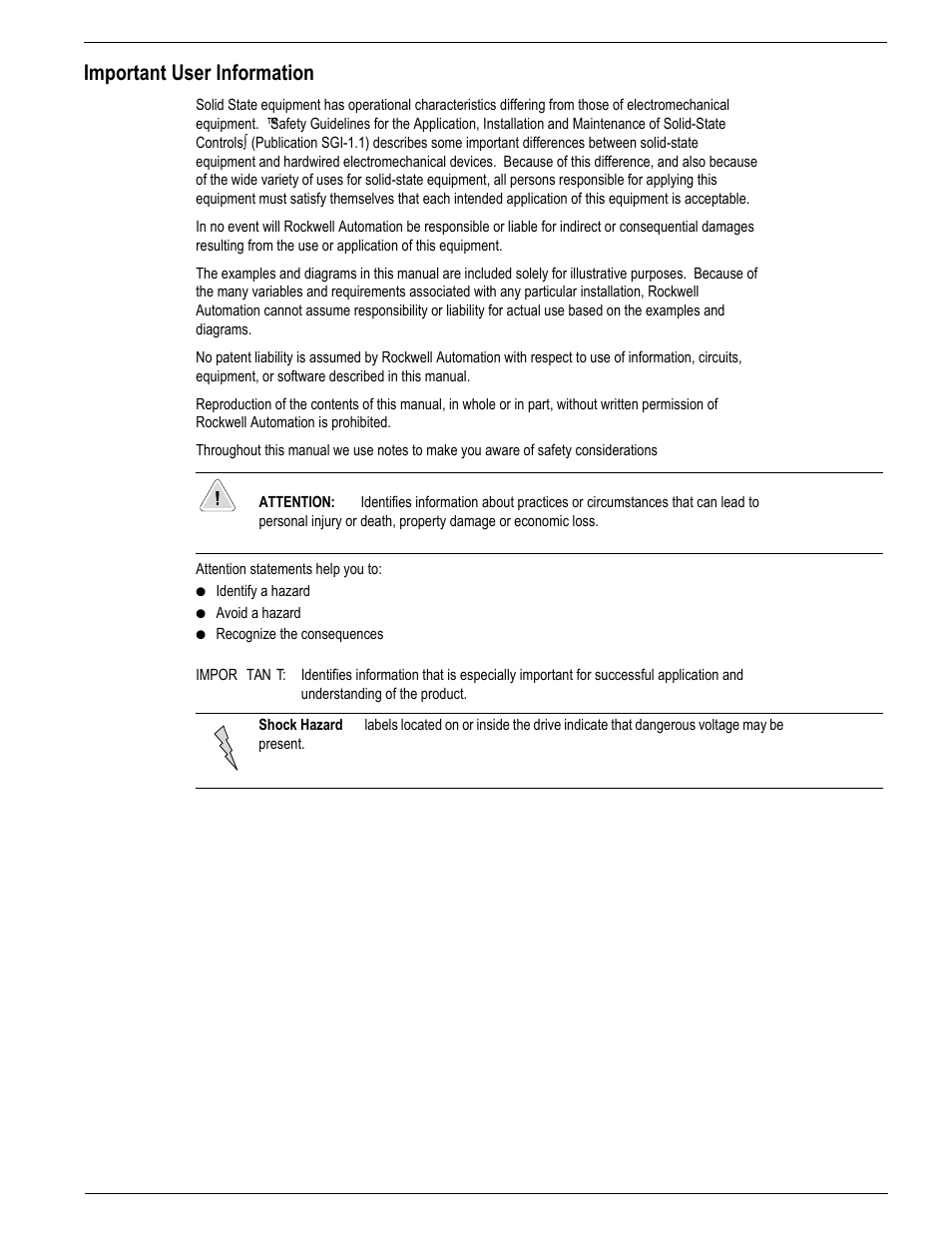 Important user information | Rockwell Automation 161 SERIES B FRN 2.001 User Manual | Page 2 / 50