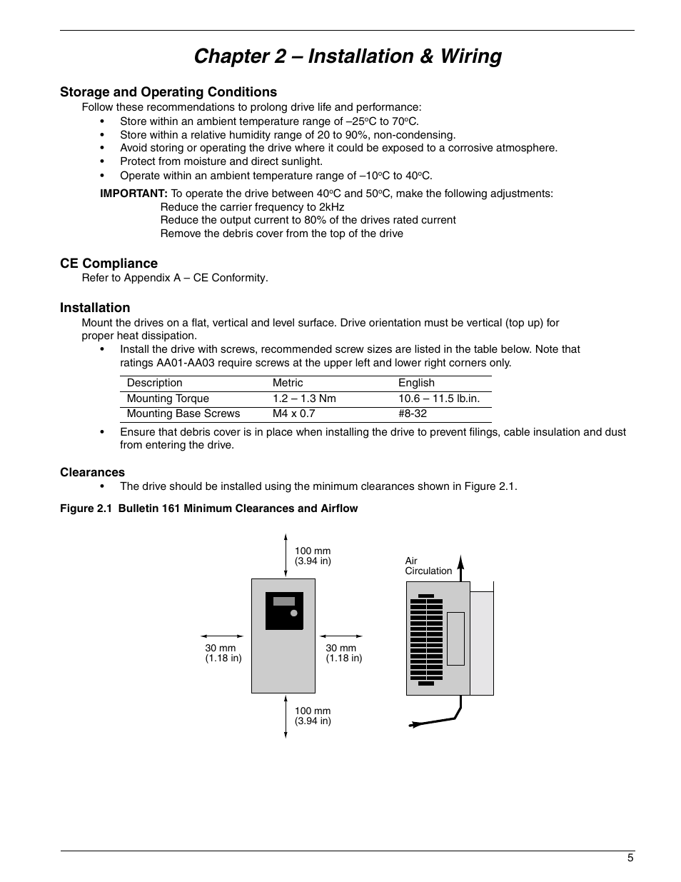 Chapter 2 – installation & wiring | Rockwell Automation 161 SERIES B FRN 2.001 User Manual | Page 9 / 50