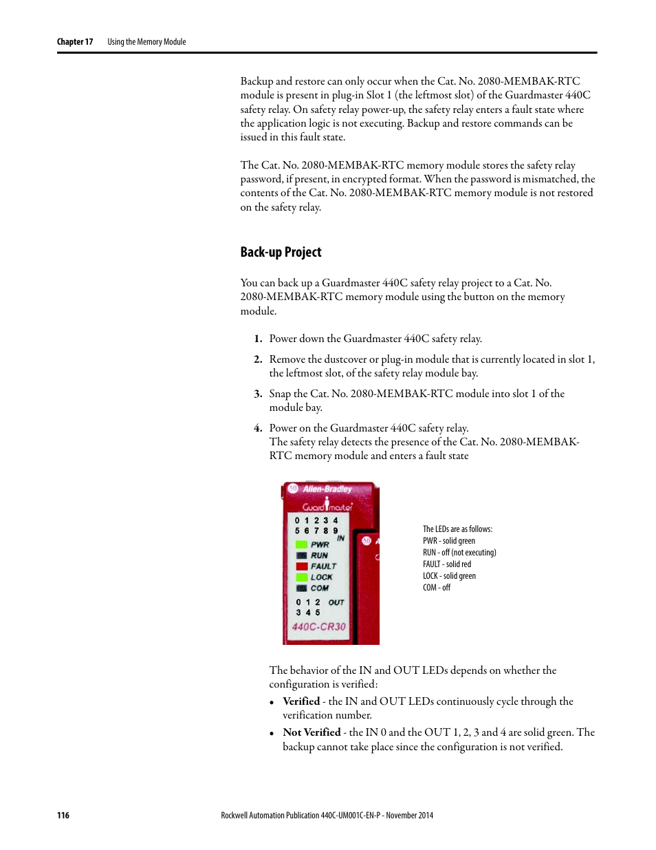 Back-up project | Rockwell Automation 440C Guardmaster 440C-CR30 Configurable Safety Relay User Manual User Manual | Page 116 / 150