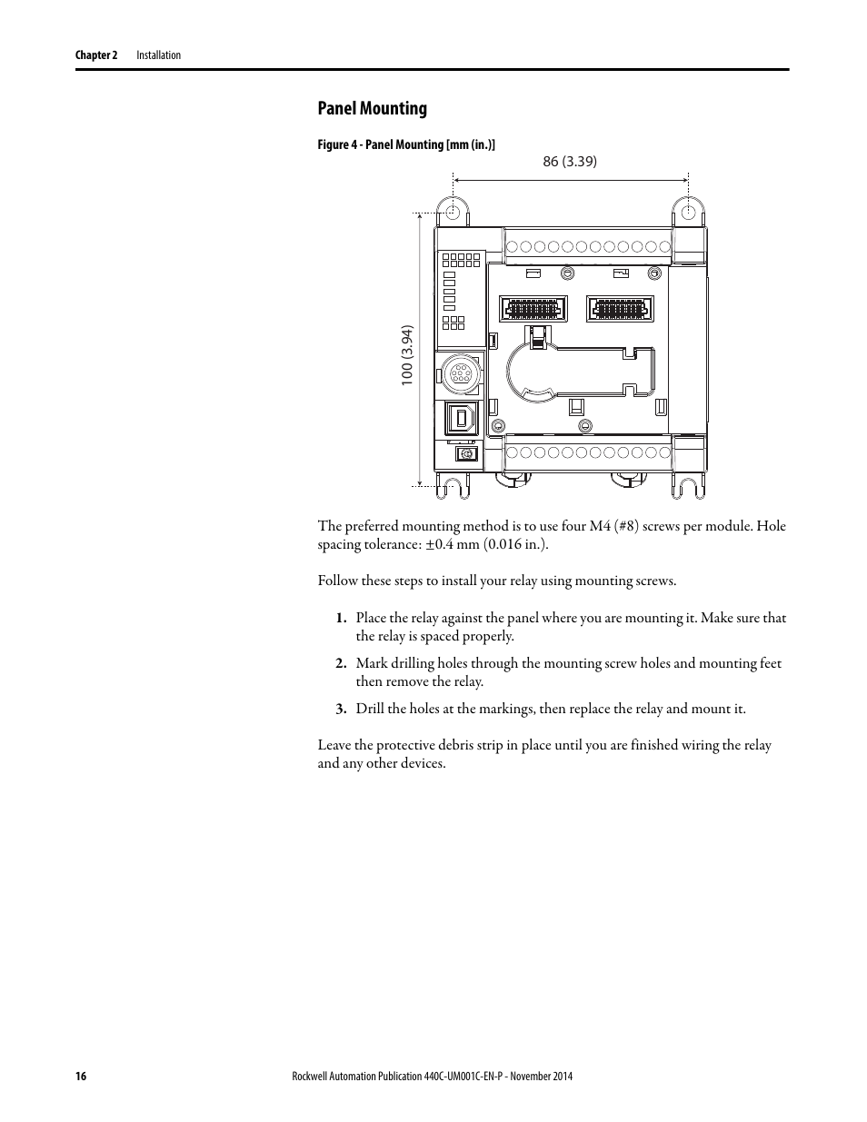 Panel mounting | Rockwell Automation 440C Guardmaster 440C-CR30 Configurable Safety Relay User Manual User Manual | Page 16 / 150