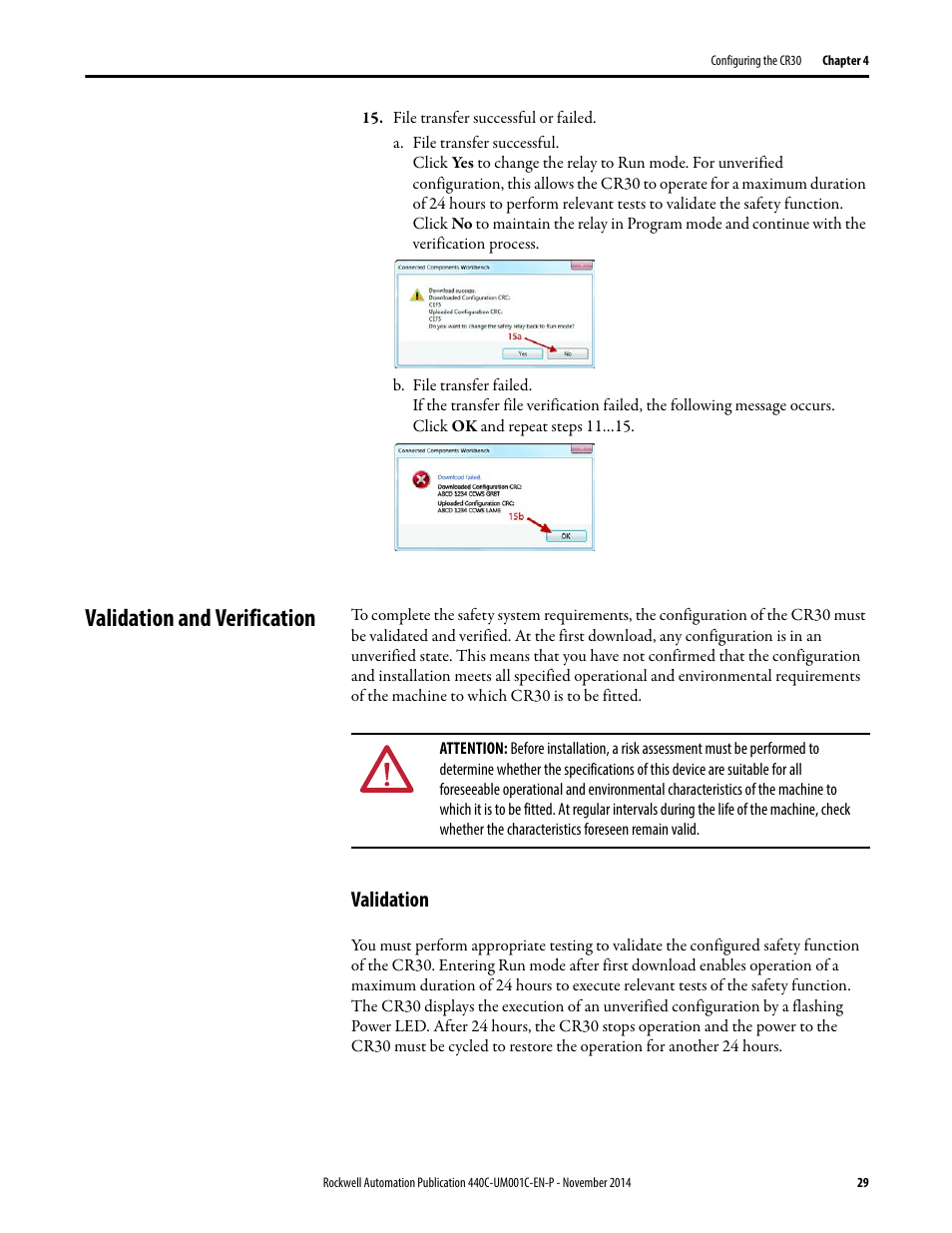 Validation and verification, Validation | Rockwell Automation 440C Guardmaster 440C-CR30 Configurable Safety Relay User Manual User Manual | Page 29 / 150