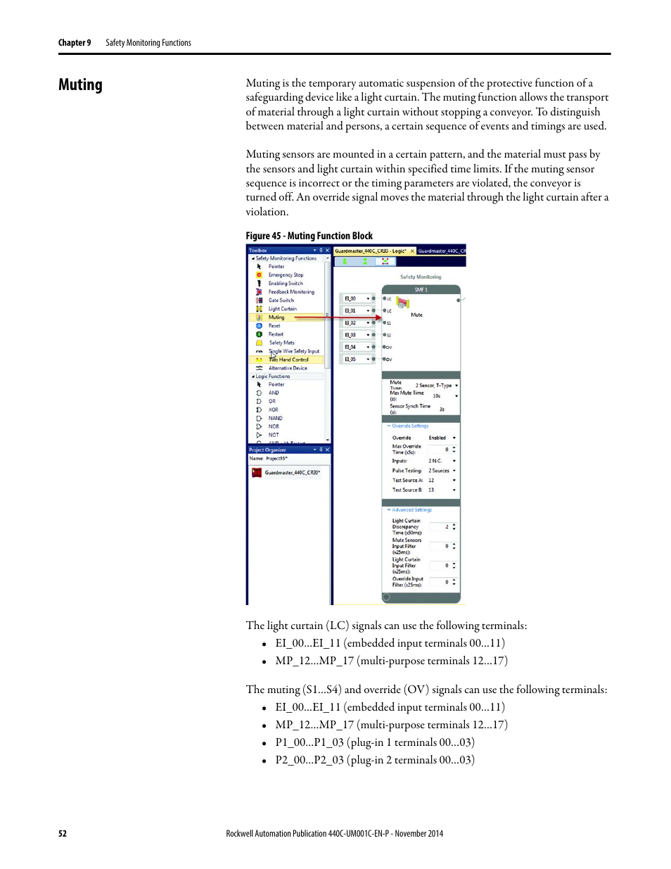 Muting | Rockwell Automation 440C Guardmaster 440C-CR30 Configurable Safety Relay User Manual User Manual | Page 52 / 150