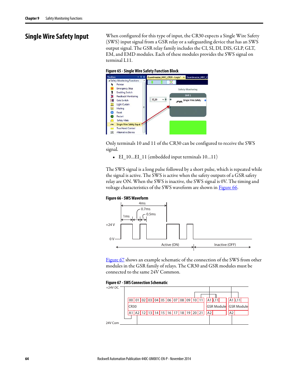 Single wire safety input | Rockwell Automation 440C Guardmaster 440C-CR30 Configurable Safety Relay User Manual User Manual | Page 64 / 150