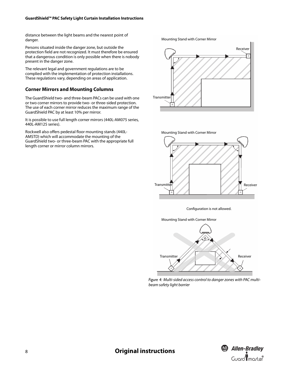 Original instructions | Rockwell Automation 440L GuardShield PAC Type 4 Safety Light Curtain User Manual | Page 10 / 36