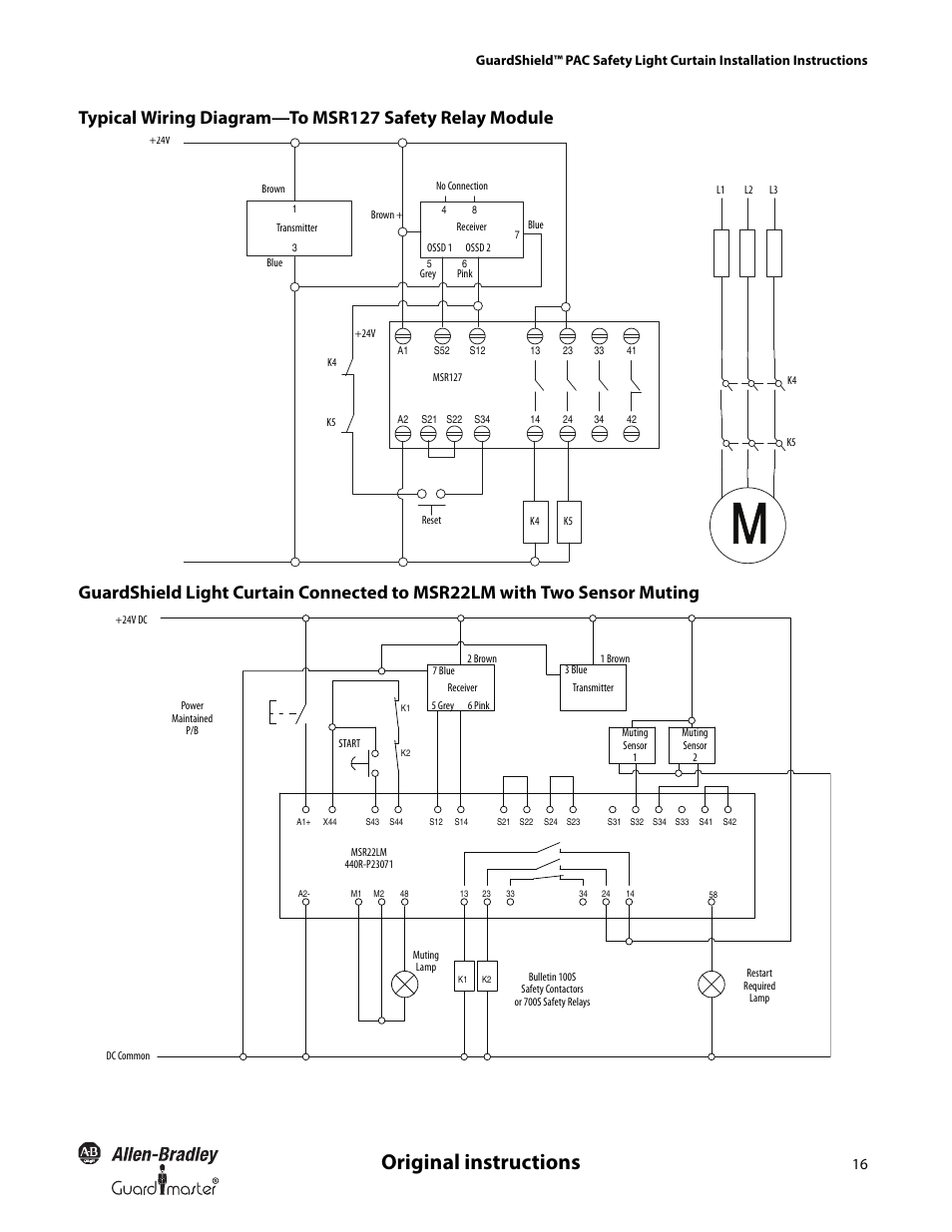 Original instructions | Rockwell Automation 440L GuardShield PAC Type 4 Safety Light Curtain User Manual | Page 18 / 36