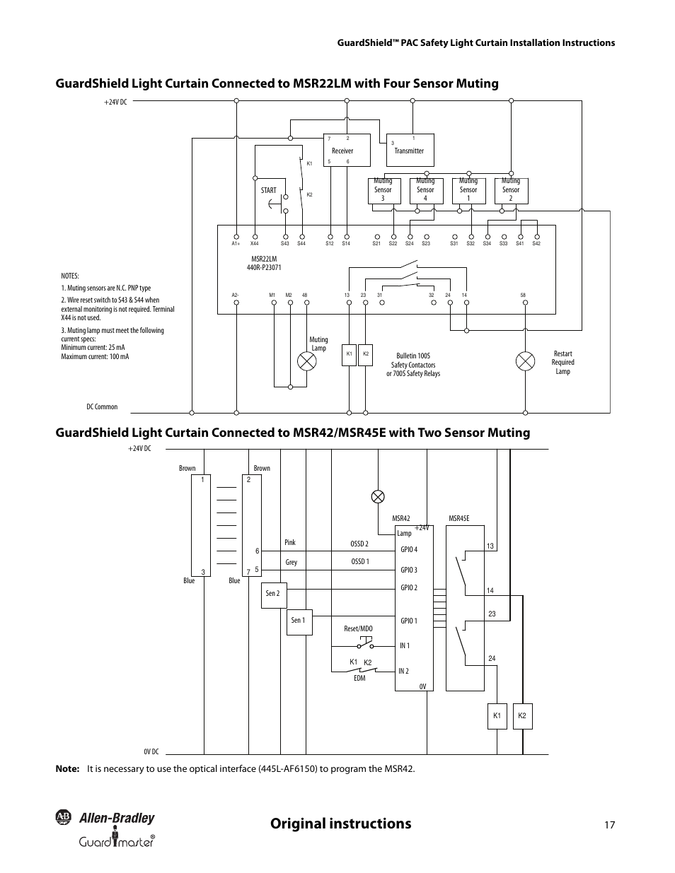 Original instructions | Rockwell Automation 440L GuardShield PAC Type 4 Safety Light Curtain User Manual | Page 19 / 36