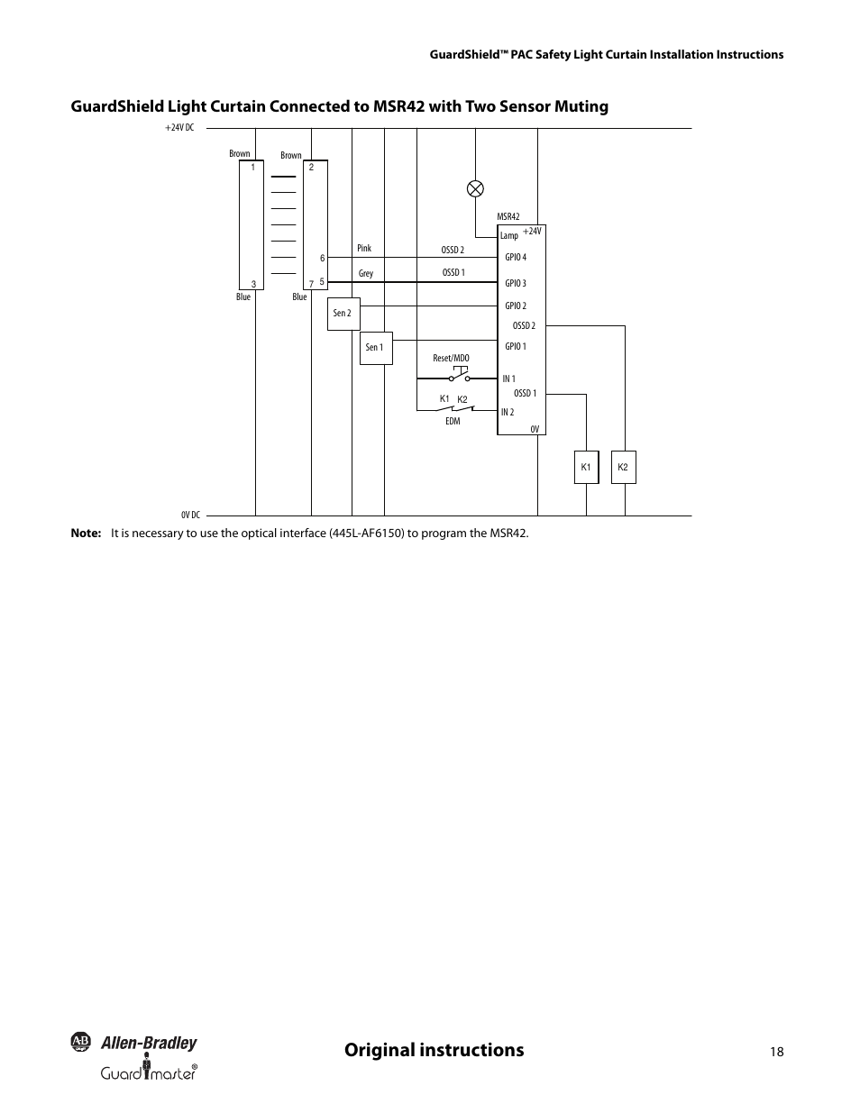 Original instructions | Rockwell Automation 440L GuardShield PAC Type 4 Safety Light Curtain User Manual | Page 20 / 36