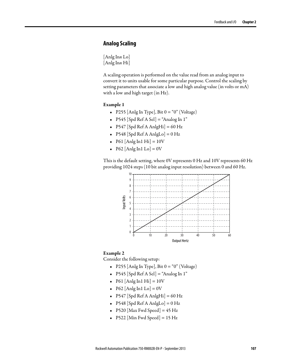 Analog scaling | Rockwell Automation 20G PowerFlex 750-Series AC Drives User Manual | Page 107 / 432