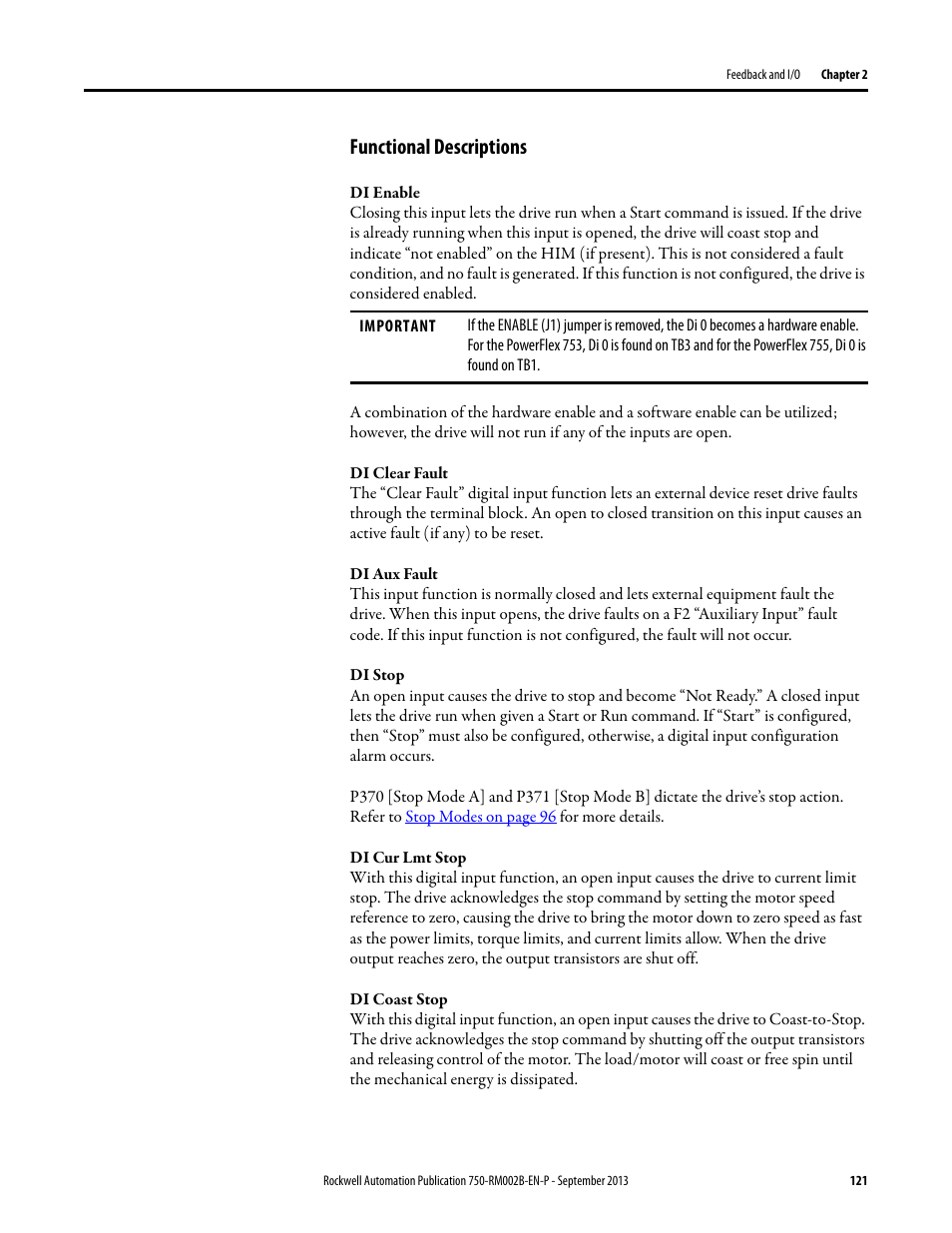 Functional descriptions | Rockwell Automation 20G PowerFlex 750-Series AC Drives User Manual | Page 121 / 432