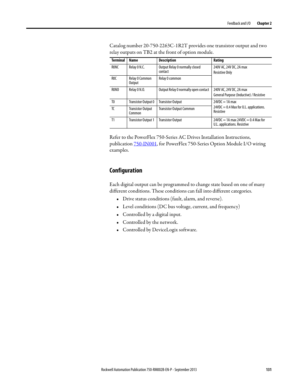 Configuration | Rockwell Automation 20G PowerFlex 750-Series AC Drives User Manual | Page 131 / 432