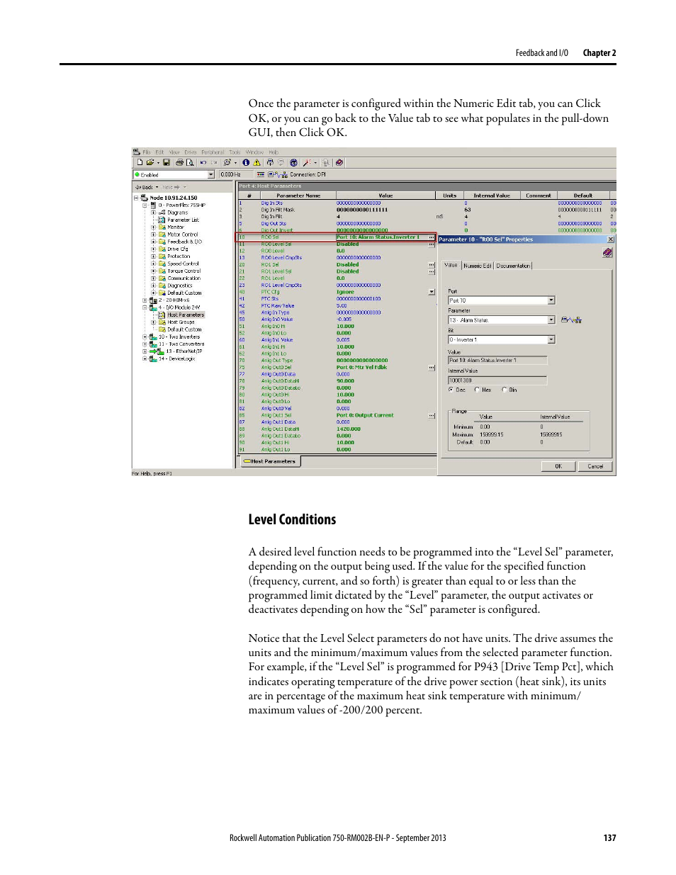 Level conditions | Rockwell Automation 20G PowerFlex 750-Series AC Drives User Manual | Page 137 / 432