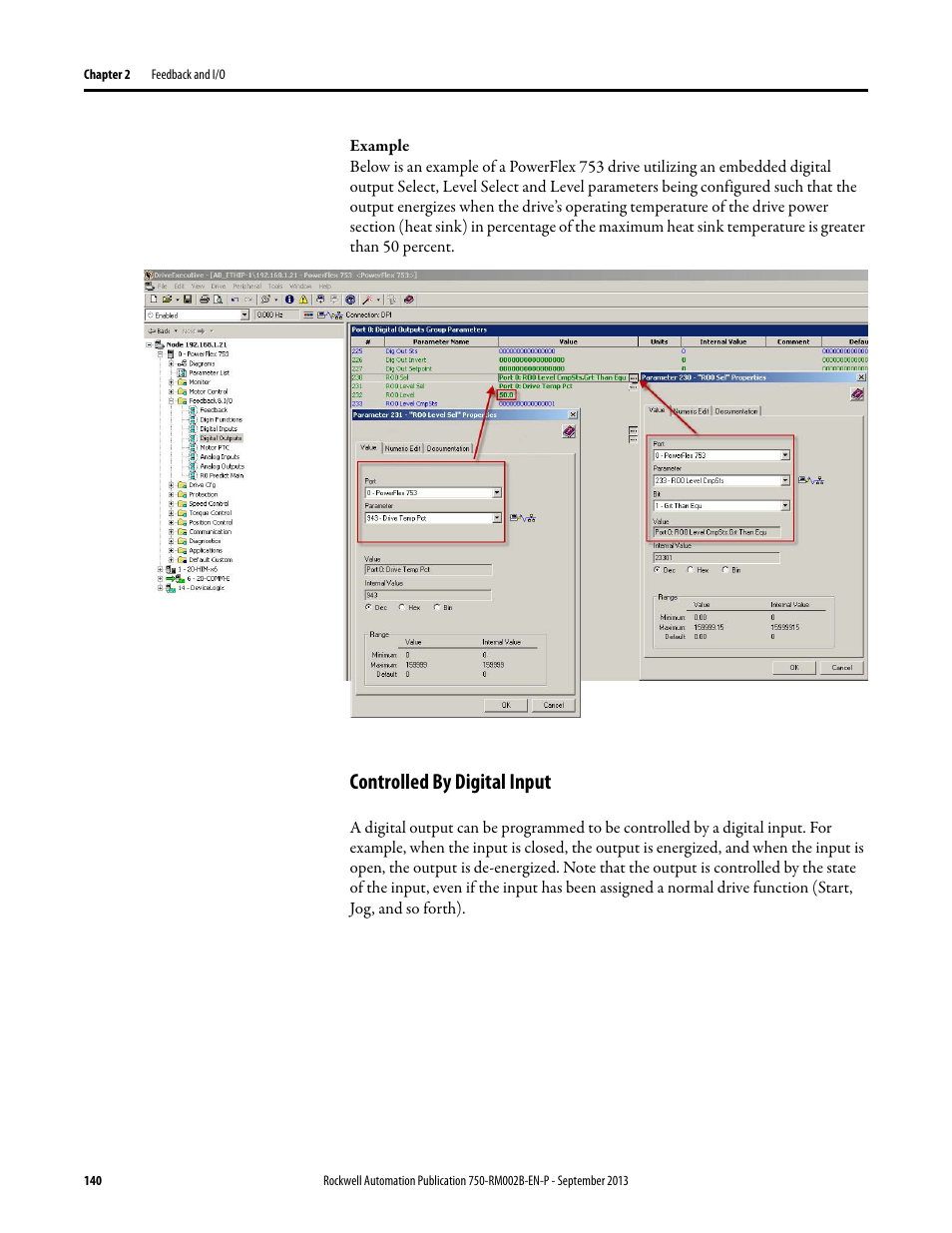 Controlled by digital input | Rockwell Automation 20G PowerFlex 750-Series AC Drives User Manual | Page 140 / 432