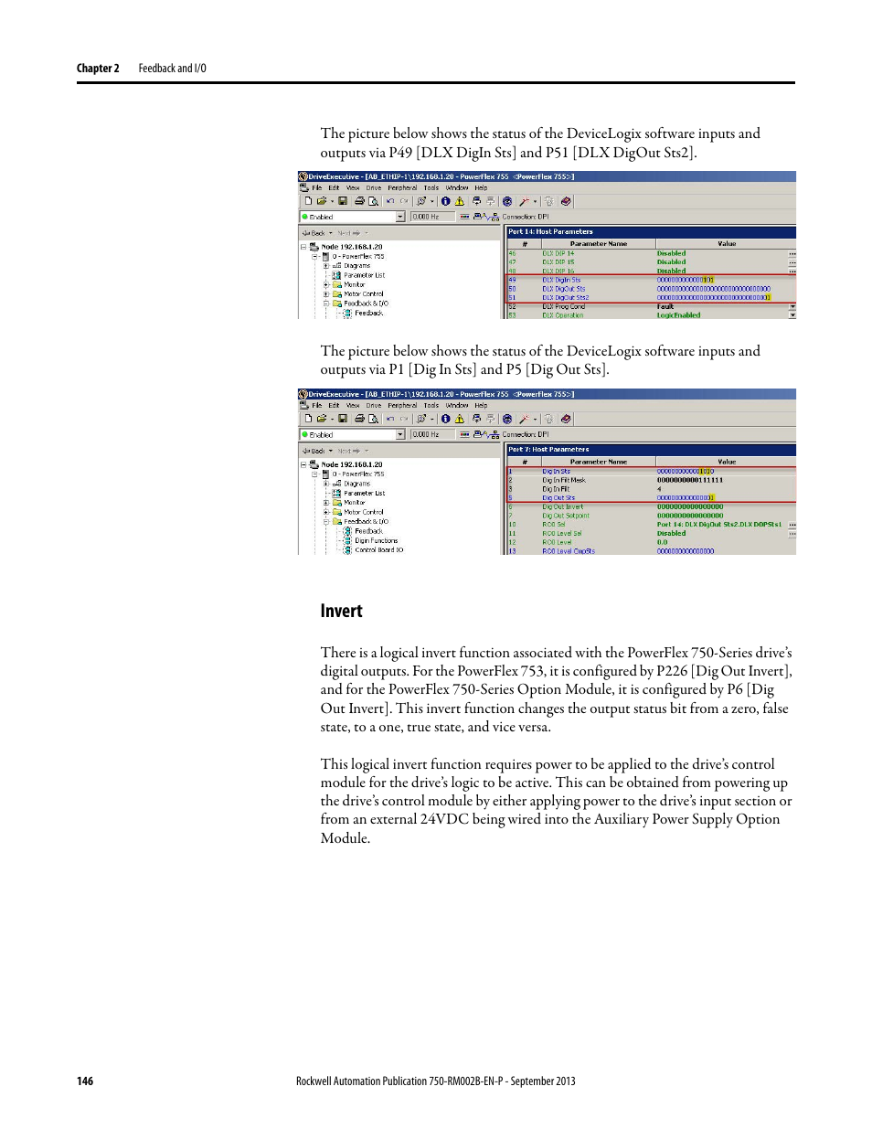 Invert | Rockwell Automation 20G PowerFlex 750-Series AC Drives User Manual | Page 146 / 432