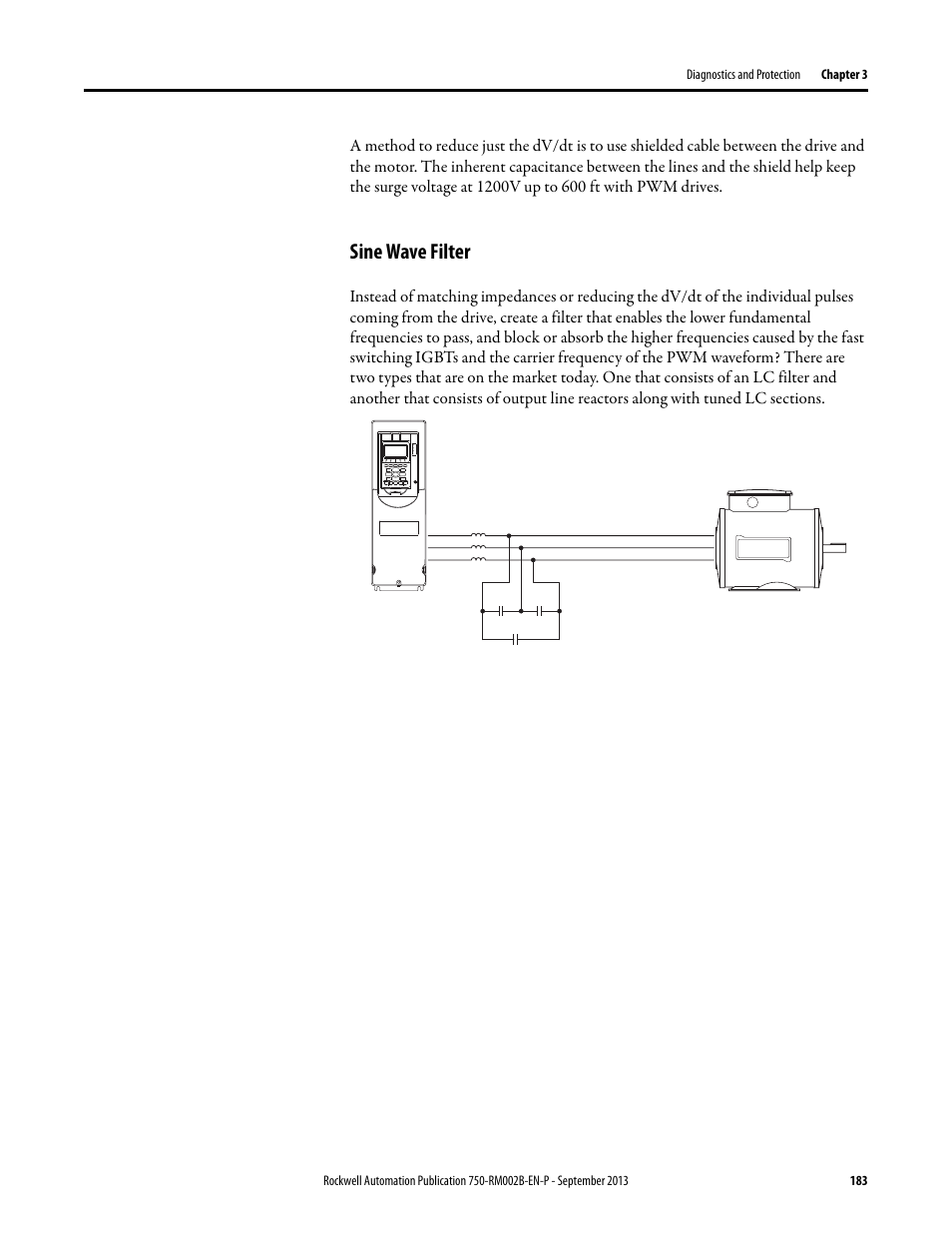 Sine wave filter | Rockwell Automation 20G PowerFlex 750-Series AC Drives User Manual | Page 183 / 432