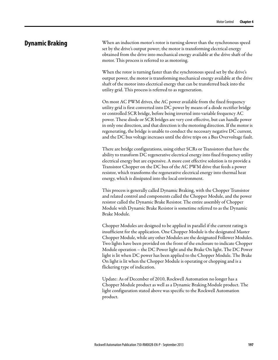 Dynamic braking | Rockwell Automation 20G PowerFlex 750-Series AC Drives User Manual | Page 197 / 432