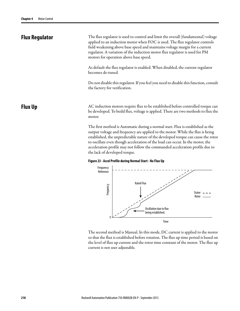 Flux regulator, Flux up, Flux regulator flux up | Rockwell Automation 20G PowerFlex 750-Series AC Drives User Manual | Page 218 / 432