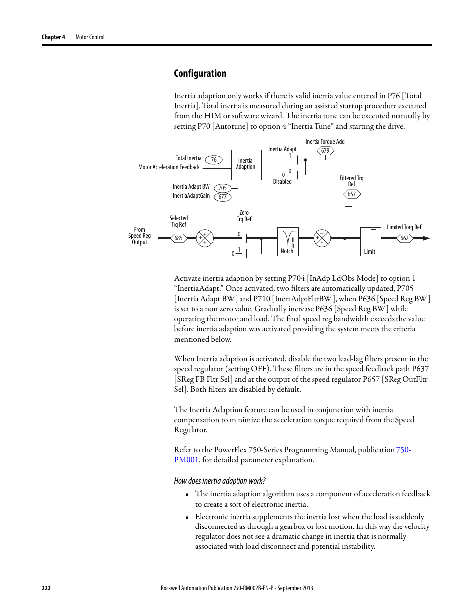 Configuration, How does inertia adaption work | Rockwell Automation 20G PowerFlex 750-Series AC Drives User Manual | Page 222 / 432