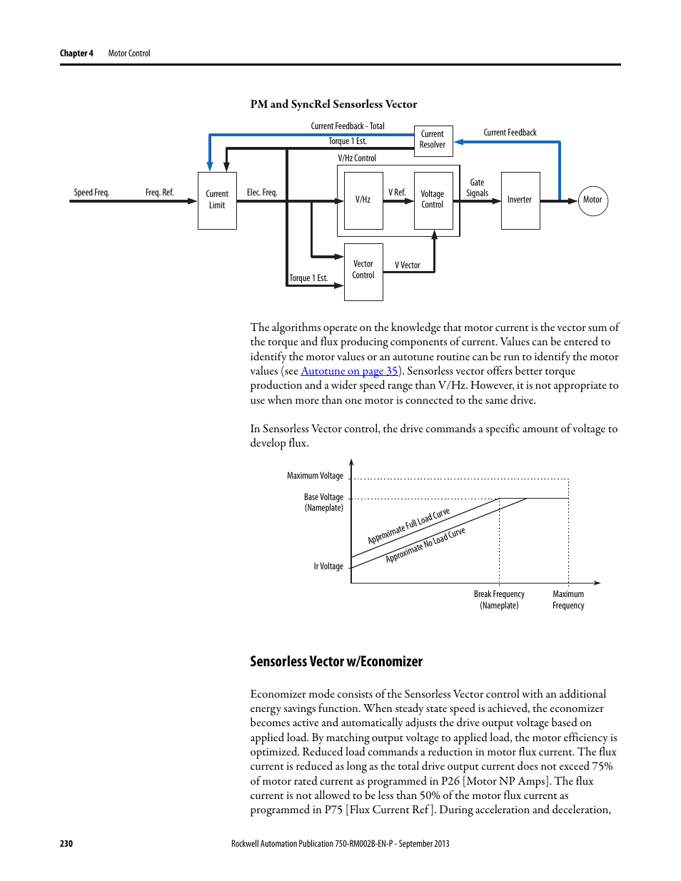 Sensorless vector w/economizer | Rockwell Automation 20G PowerFlex 750-Series AC Drives User Manual | Page 230 / 432