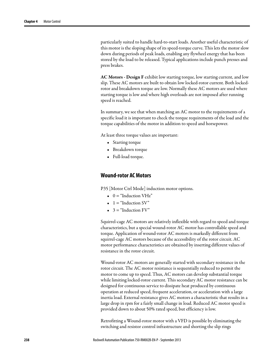 Wound-rotor ac motors | Rockwell Automation 20G PowerFlex 750-Series AC Drives User Manual | Page 238 / 432