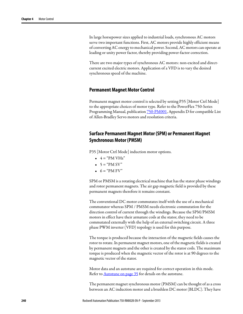Permanent magnet motor control | Rockwell Automation 20G PowerFlex 750-Series AC Drives User Manual | Page 240 / 432