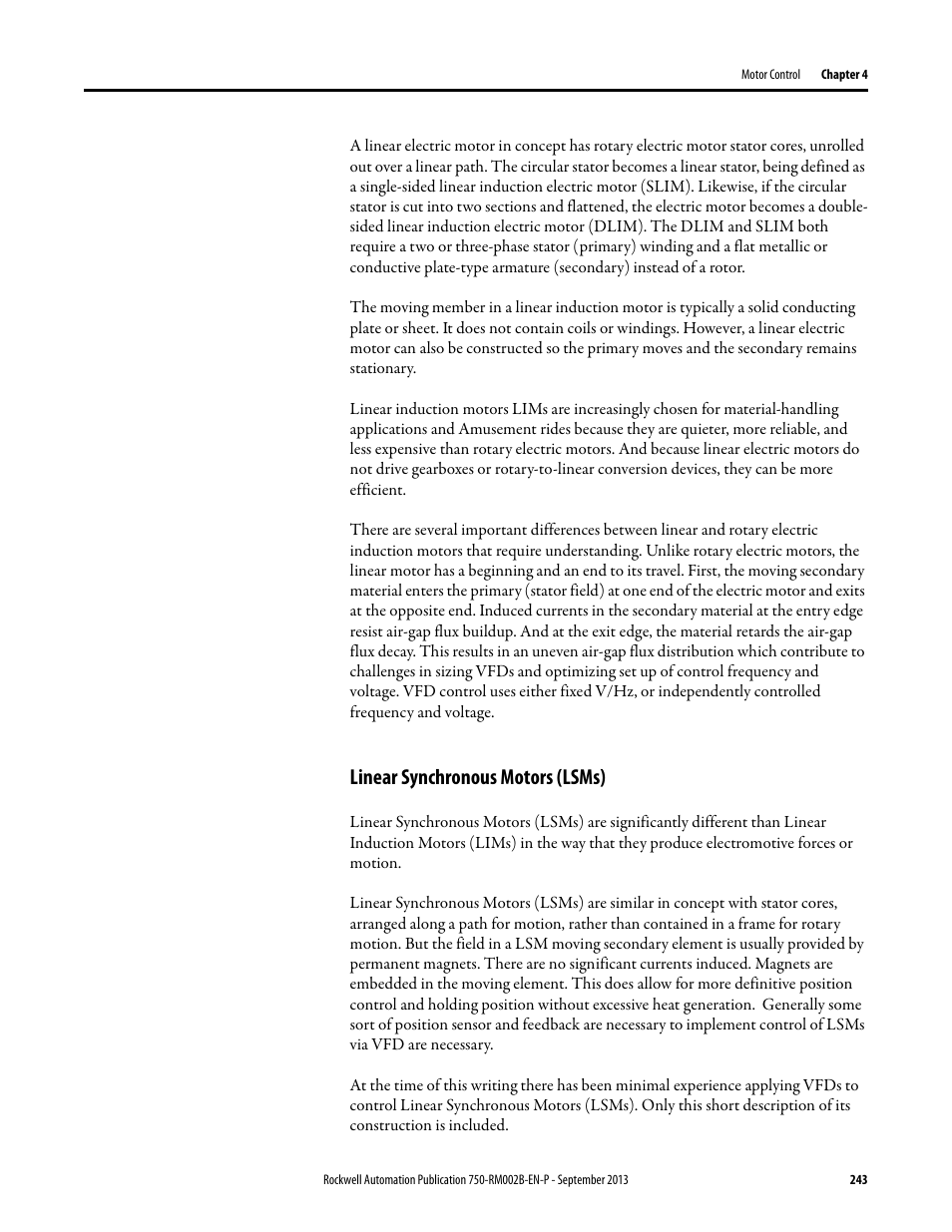 Linear synchronous motors (lsms) | Rockwell Automation 20G PowerFlex 750-Series AC Drives User Manual | Page 243 / 432