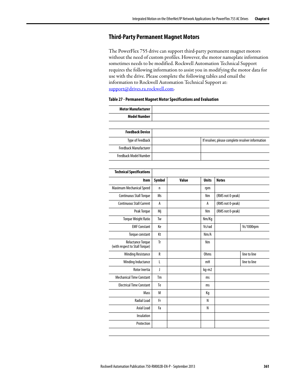 Third-party permanent magnet motors | Rockwell Automation 20G PowerFlex 750-Series AC Drives User Manual | Page 361 / 432