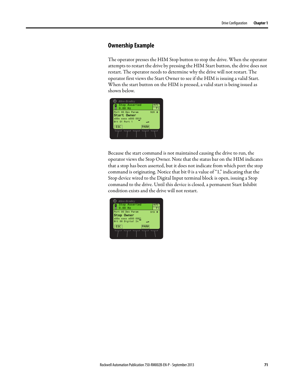 Ownership example | Rockwell Automation 20G PowerFlex 750-Series AC Drives User Manual | Page 71 / 432