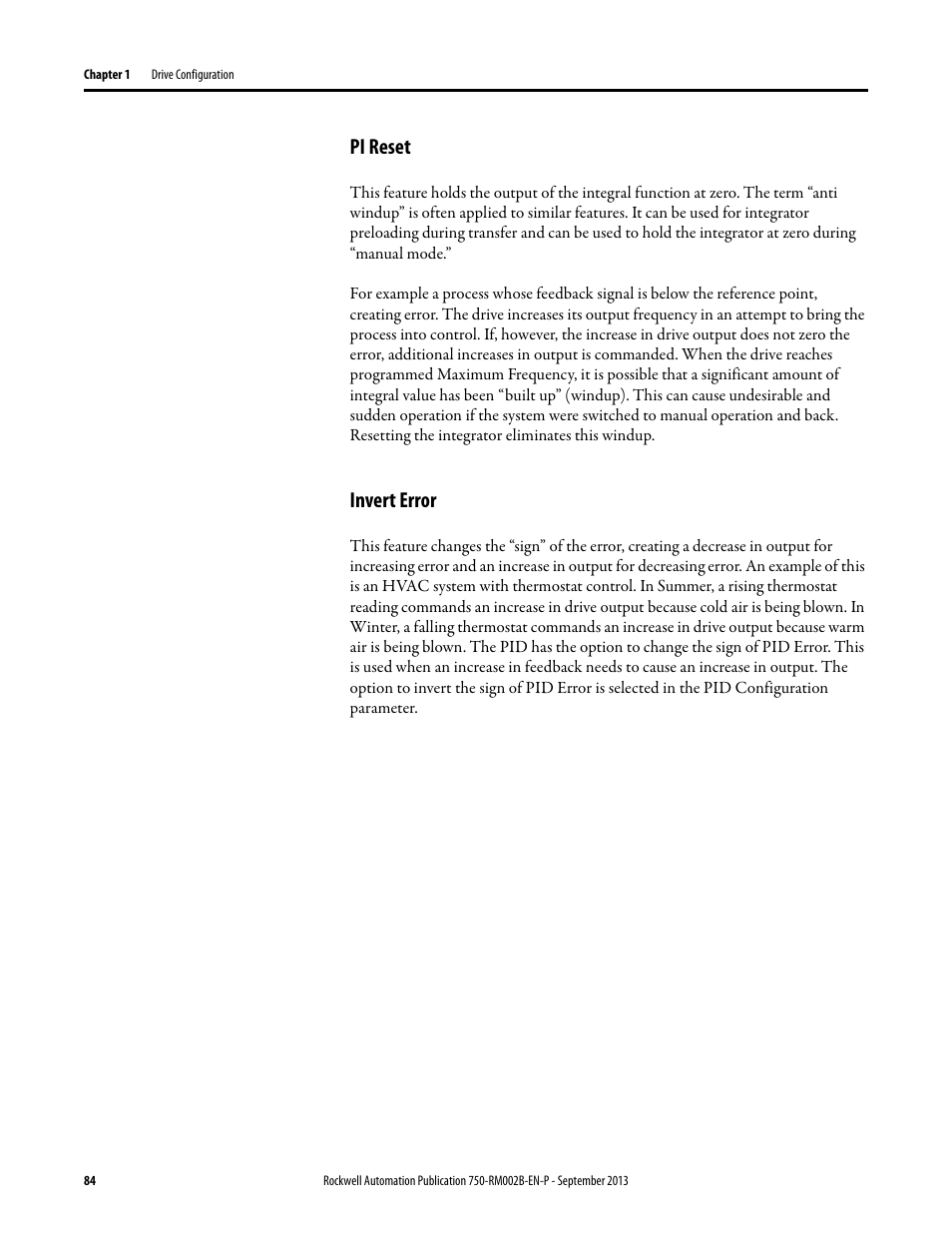 Pi reset, Invert error | Rockwell Automation 20G PowerFlex 750-Series AC Drives User Manual | Page 84 / 432