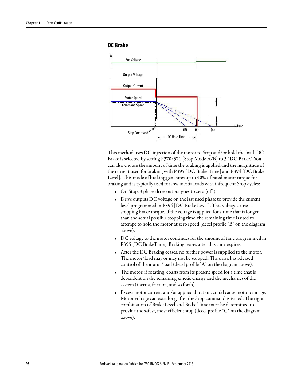 Dc brake | Rockwell Automation 20G PowerFlex 750-Series AC Drives User Manual | Page 98 / 432