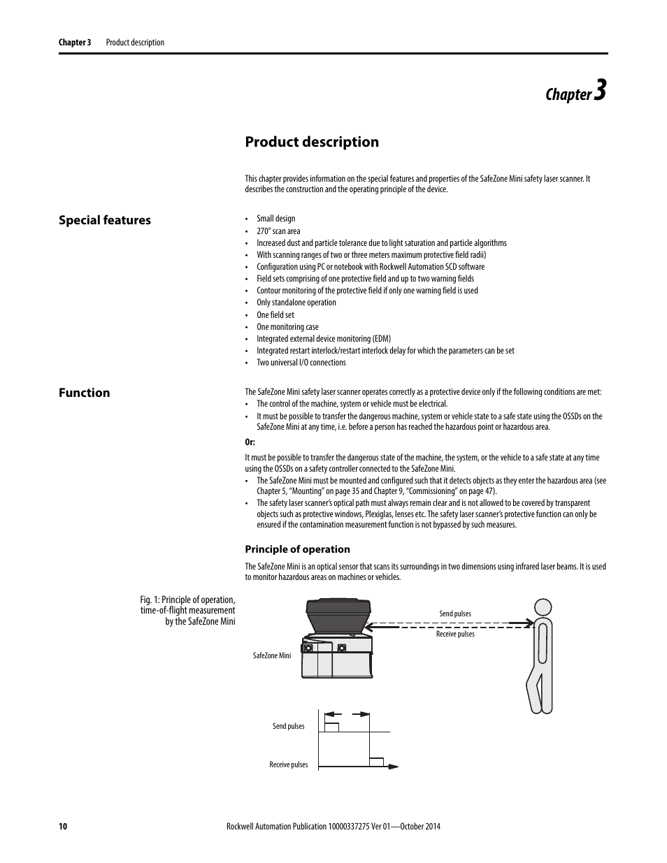 Chapter, Product description | Rockwell Automation 442L-SFZNMN SafeZone Mini Safety Laser Scanner User Manual User Manual | Page 12 / 80