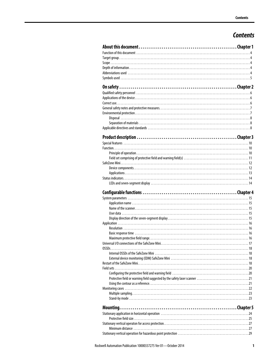 Rockwell Automation 442L-SFZNMN SafeZone Mini Safety Laser Scanner User Manual User Manual | Page 3 / 80