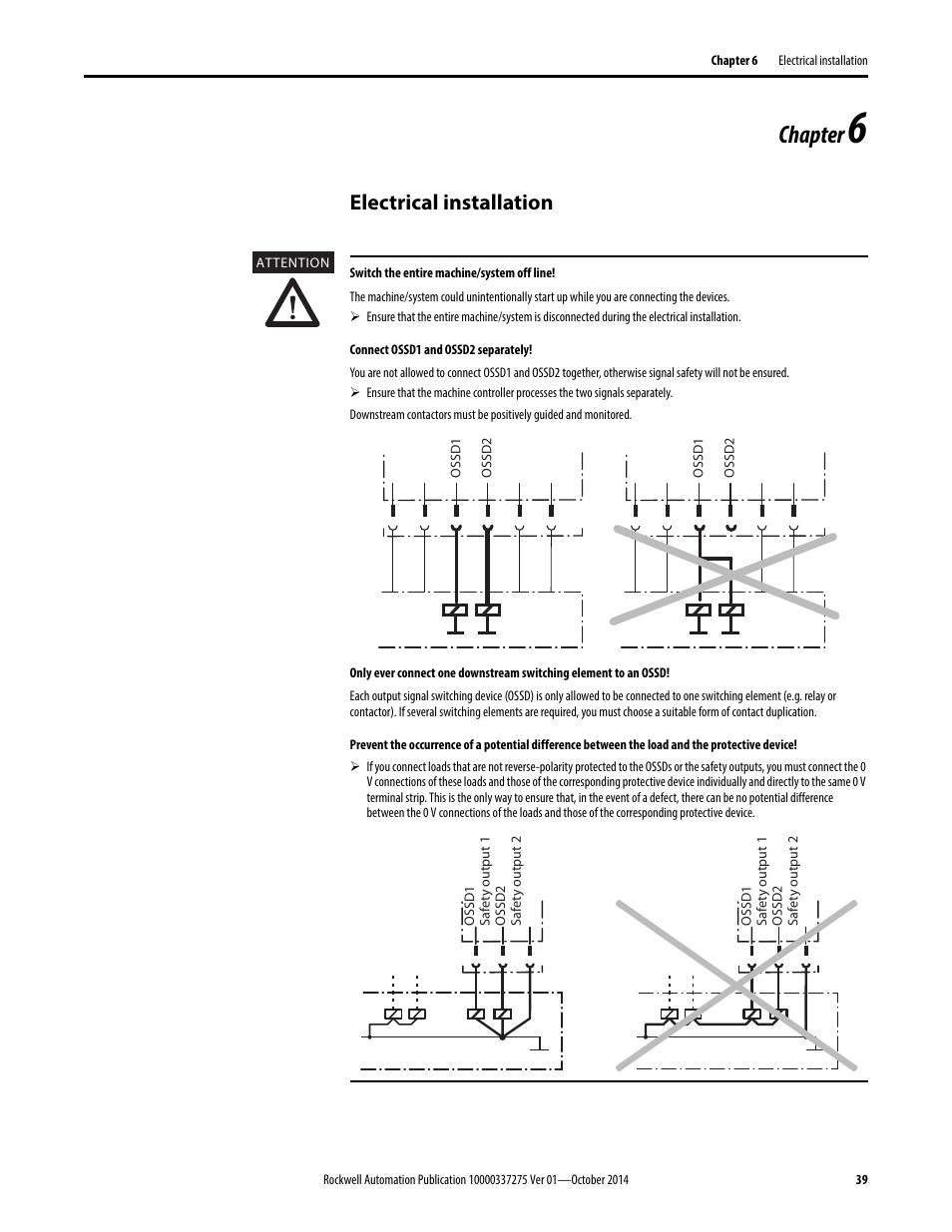Chapter, Electrical installation | Rockwell Automation 442L-SFZNMN SafeZone Mini Safety Laser Scanner User Manual User Manual | Page 41 / 80