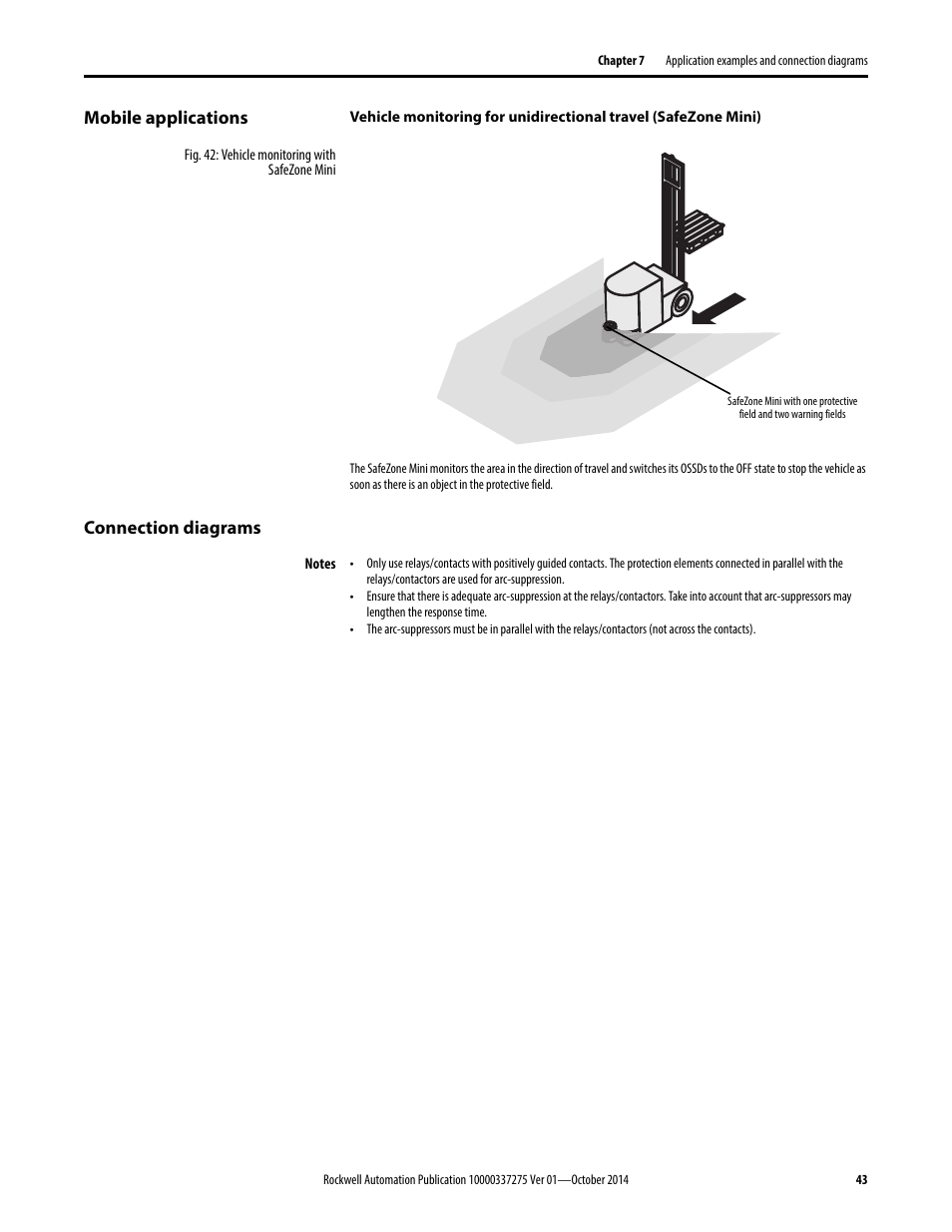 Mobile applications, Connection diagrams | Rockwell Automation 442L-SFZNMN SafeZone Mini Safety Laser Scanner User Manual User Manual | Page 45 / 80