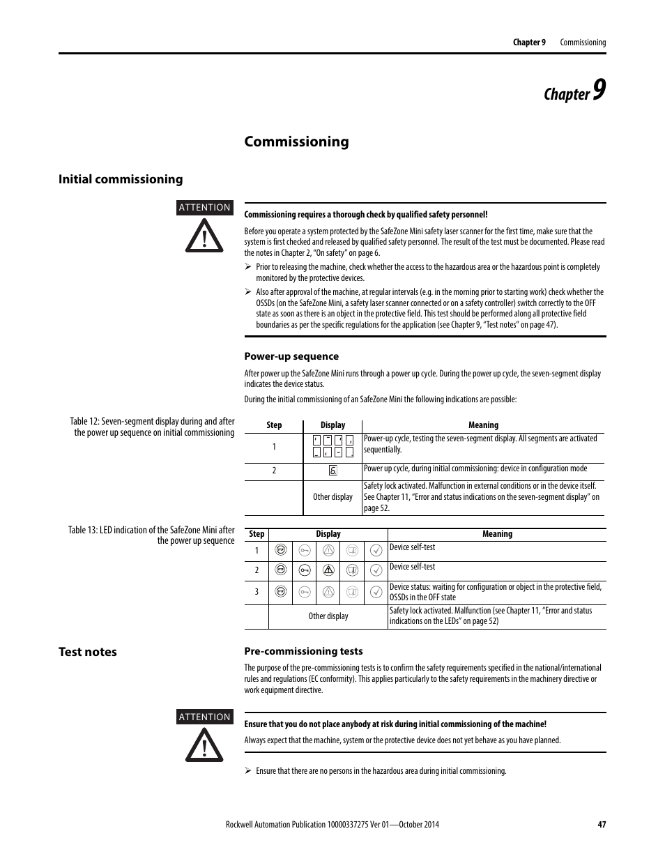 Chapter, Commissioning | Rockwell Automation 442L-SFZNMN SafeZone Mini Safety Laser Scanner User Manual User Manual | Page 49 / 80