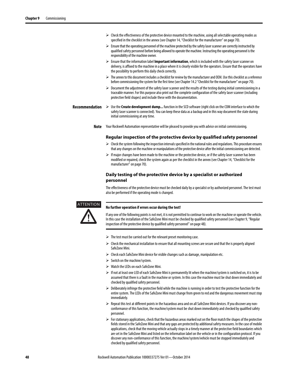 Rockwell Automation 442L-SFZNMN SafeZone Mini Safety Laser Scanner User Manual User Manual | Page 50 / 80