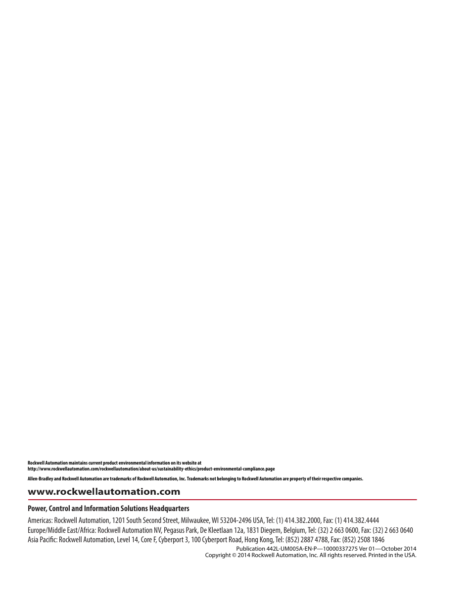 Rockwell Automation 442L-SFZNMN SafeZone Mini Safety Laser Scanner User Manual User Manual | Page 80 / 80