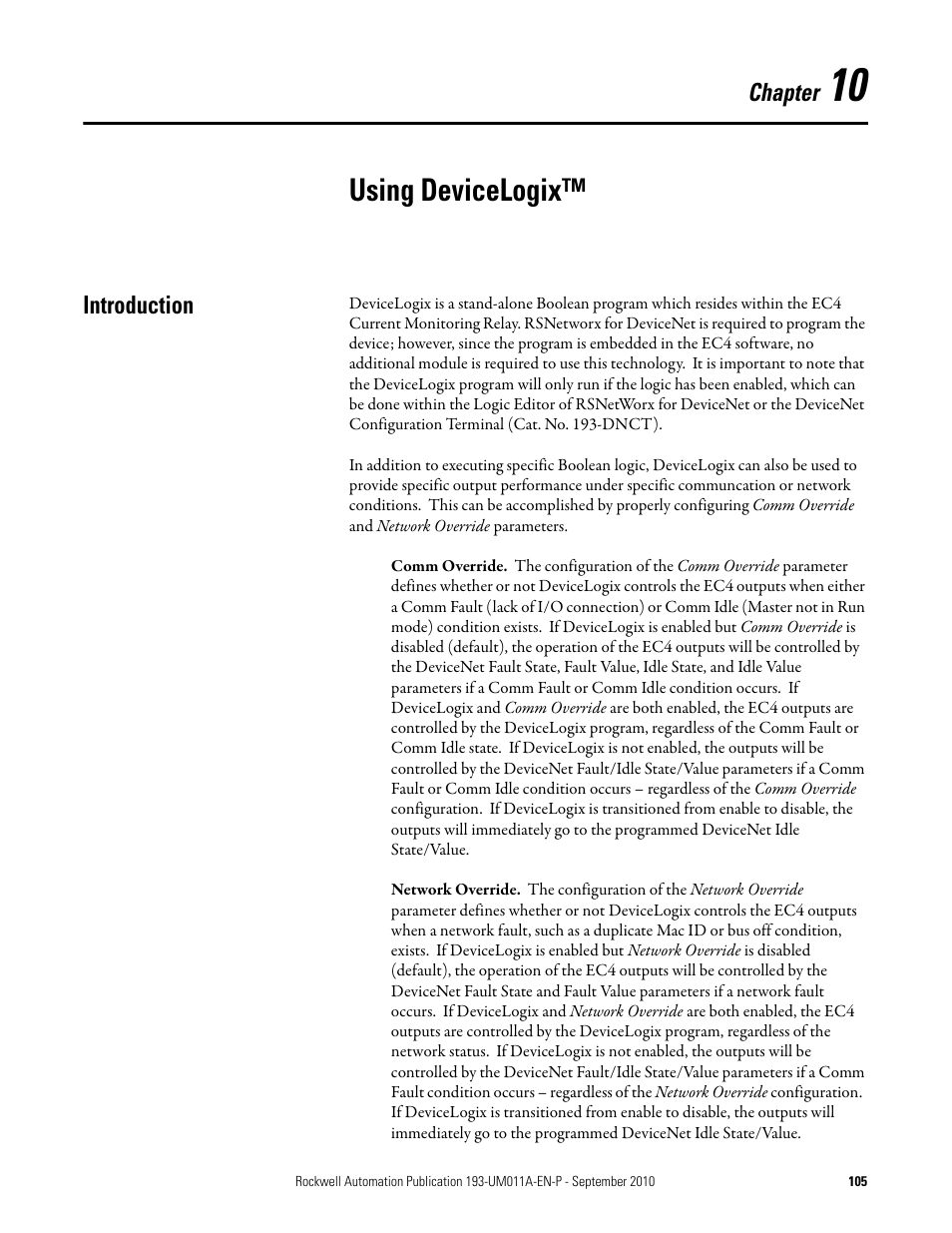 Using devicelogix, Chapter, Introduction | Rockwell Automation 193-EC4 EC4 Current Monitoring Relay User Manual User Manual | Page 104 / 157